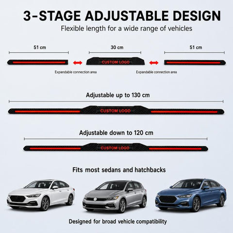 Automotive segmented spoiler light with carbon fiber Texture, Stop, Eye of the Demon