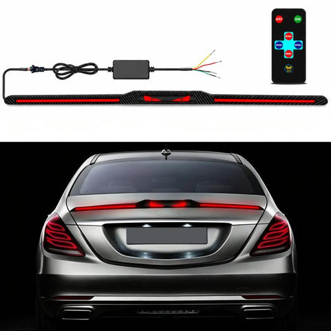 Automotive segmented spoiler light with carbon fiber Texture, Stop, Eye of the Demon