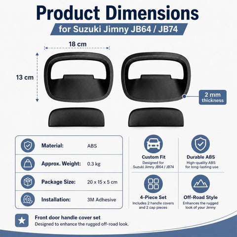 Car Door Handle Cover for JIMNY JB64 / JB74 2pcs, Front Inside Door