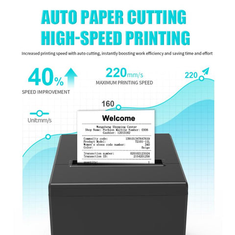 POS-8390 80mm Thermal Receipt Printer, US Plug, UK Plug, EU Plug, AU Plug