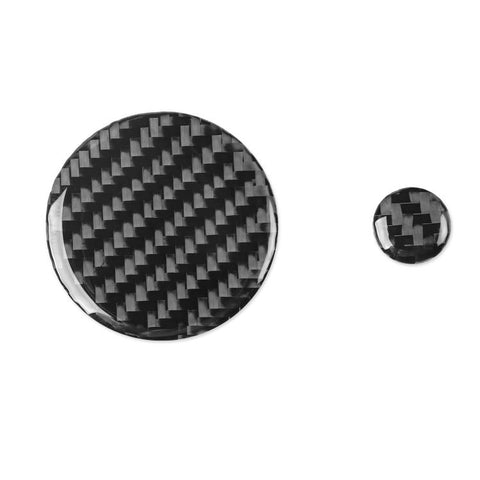 For Mazda CX-50 2022-2024 2pcs/Set Car Multimedia Knob Carbon Fiber Sticker, Multimedia Knob