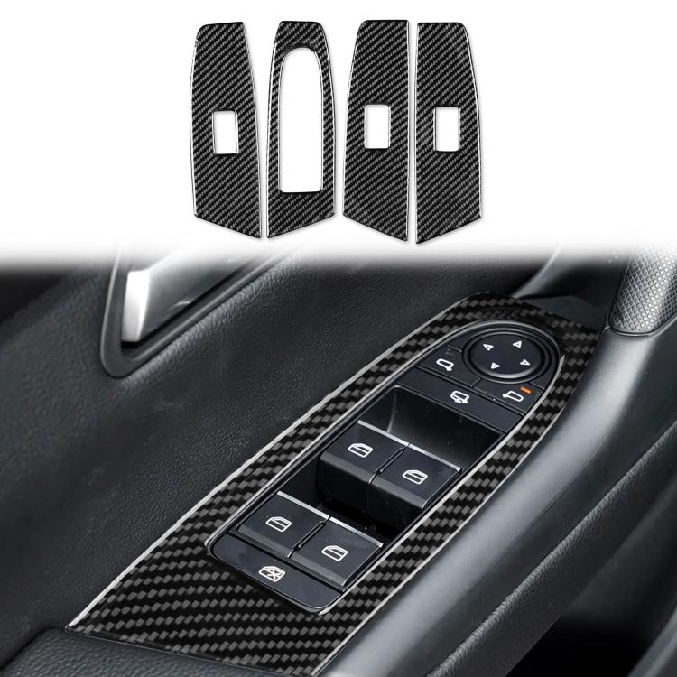 For Mazda CX-50 2022-2024 4pcs/Set Car Window Lift Panel Carbon Fiber Sticker, Window Lift Panel