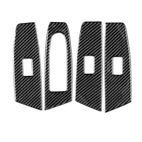For Mazda CX-50 2022-2024 4pcs/Set Car Window Lift Panel Carbon Fiber Sticker, Window Lift Panel
