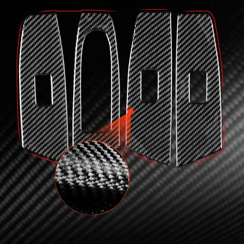 For Mazda CX-50 2022-2024 4pcs/Set Car Window Lift Panel Carbon Fiber Sticker, Window Lift Panel