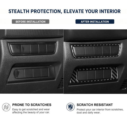 For Mazda CX-50 2022-2024 2pcs/Set Car Headlight Switch Panel Carbon Fiber Sticker, 2pcs/Set Headlight Switch Panel