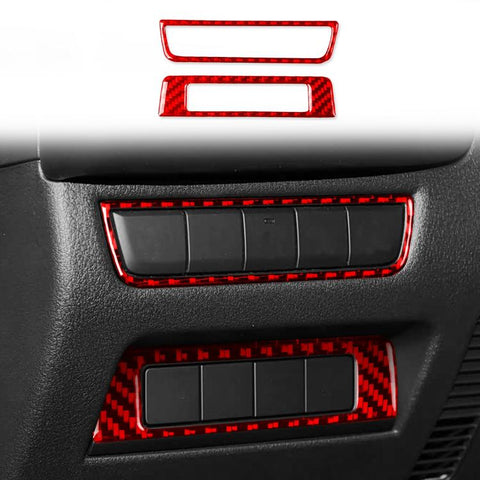 For Mazda CX-50 2022-2024 2pcs/Set Car Headlight Switch Panel Carbon Fiber Sticker, 2pcs/Set Headlight Switch Panel