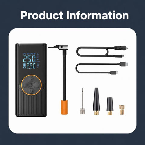 Car Wireless Digital Display Air Pump Electric Tire Inflator, 1500 x3, 2000 x3