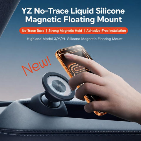For Tesla Model 3 / Y / Y L Car Magnetic Mobile Phone Holder, Dual-sided Base, Center-mount Base