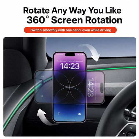 For Tesla Model 3 / Y / Y L Car Magnetic Mobile Phone Holder, Dual-sided Base, Center-mount Base