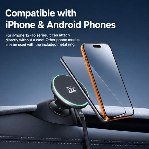 For Tesla Model 3 / Y / Y L Car Magnetic Mobile Phone Holder, Dual-sided Base, Center-mount Base