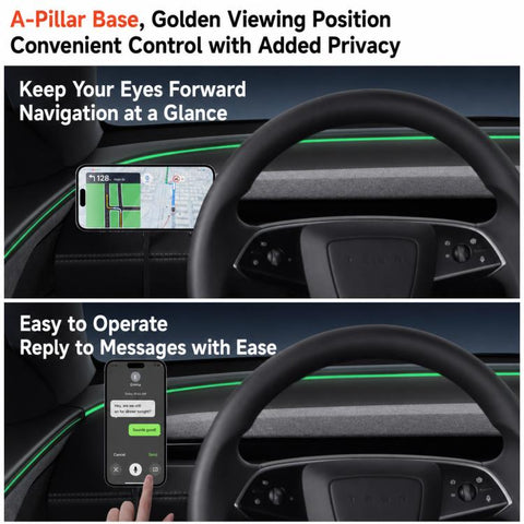 For Tesla Model 3 / Y / Y L Car Magnetic Mobile Phone Holder, Dual-sided Base, Center-mount Base