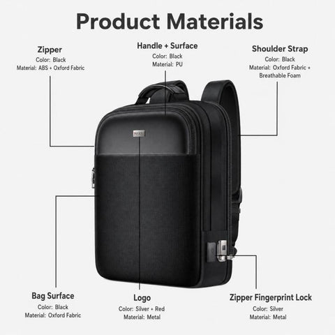 Yesido WB65 Fingerprint Lock Smart Backpack, WB65
