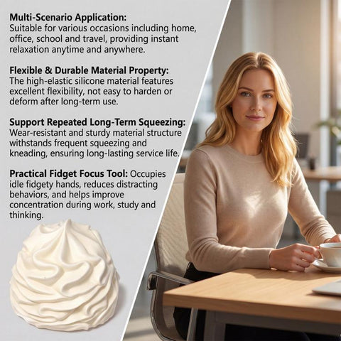 DOWMOO White Creamy Silicone Stress Relief Squeezable Toy