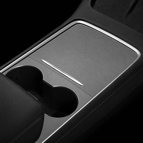 Dashboard Center Control Suede Leather Anti-Static Sticker, For Tesla Model Y / 3 Grey