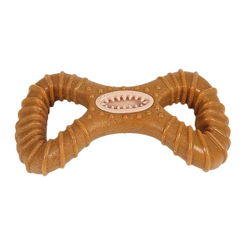 Dog Dental Chew Toy Treat Dispensing Interactive Tooth Cleaning Bite Resistant Pet Toy, Y-shaped, 8-shaped