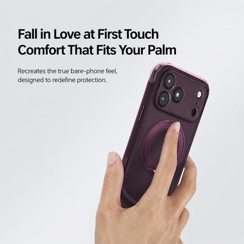 QN2 Skin-Friendly AirBag Magnetic Shockproof Phone Case with 360 Rotation Holder, For iPhone 18 Pro, For iPhone 18 Pro Max, For iPhone 17 Pro Max, For iPhone 17 Pro