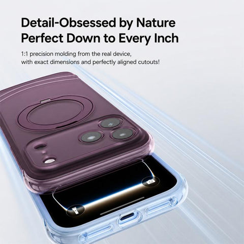 QN2 Skin-Friendly AirBag Magnetic Shockproof Phone Case with 360 Rotation Holder, For iPhone 18 Pro, For iPhone 18 Pro Max, For iPhone 17 Pro Max, For iPhone 17 Pro