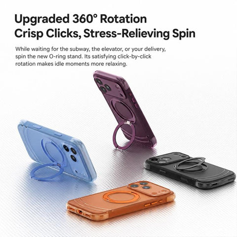 QN2 Skin-Friendly AirBag Magnetic Shockproof Phone Case with 360 Rotation Holder, For iPhone 18 Pro, For iPhone 18 Pro Max, For iPhone 17 Pro Max, For iPhone 17 Pro