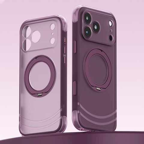 QN2 Skin-Friendly AirBag Magnetic Shockproof Phone Case with 360 Rotation Holder, For iPhone 18 Pro, For iPhone 18 Pro Max, For iPhone 17 Pro Max, For iPhone 17 Pro