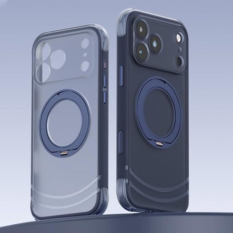 QN2 Skin-Friendly AirBag Magnetic Shockproof Phone Case with 360 Rotation Holder, For iPhone 18 Pro, For iPhone 18 Pro Max, For iPhone 17 Pro Max, For iPhone 17 Pro