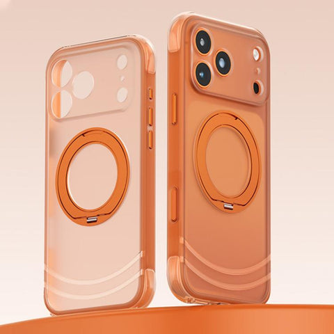 QN2 Skin-Friendly AirBag Magnetic Shockproof Phone Case with 360 Rotation Holder, For iPhone 18 Pro, For iPhone 18 Pro Max, For iPhone 17 Pro Max, For iPhone 17 Pro