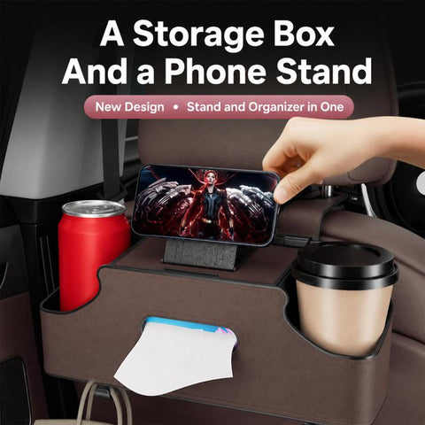 Car Seat Back Hanging Tissue Multifunctional Storage Box Water Cup Holder