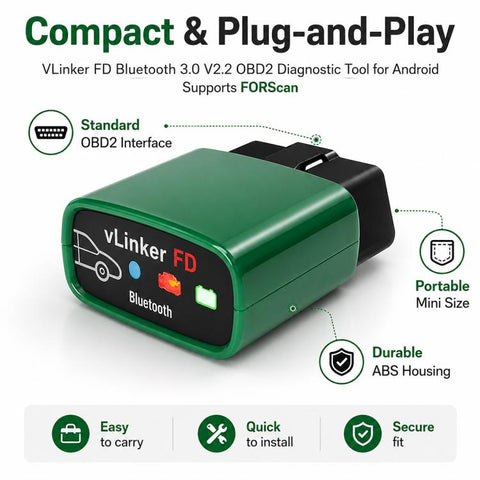 VLINKER FD + V2.2 Bluetooth 3.0 Car Fault Diagnosis Detector, FD + V2.2 Bluetooth 3.0