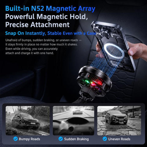 Magnetic Cooling 25W Wireless Fast Charger Car Air Outlet Holder, S32 Pro
