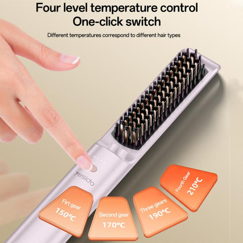 Yesido MG33 Smart Temperature Levels Hair Straightener Brush, EU Plug, UK Plug