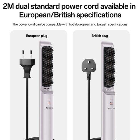 Yesido MG33 Smart Temperature Levels Hair Straightener Brush, EU Plug, UK Plug