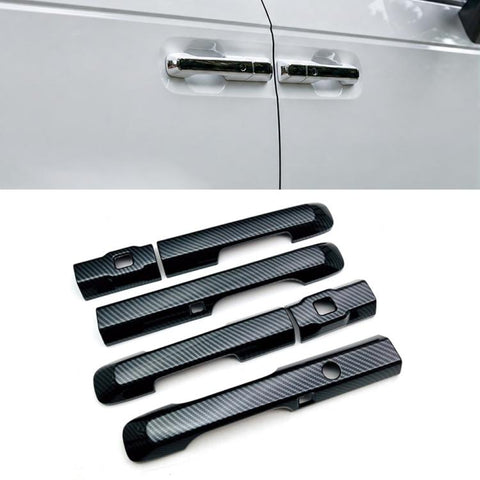 Car Door Handle Decorative Protective Cover for the 2023 Honda STEPWGN SPADA, Electroplated Mirror, Carbon Fiber