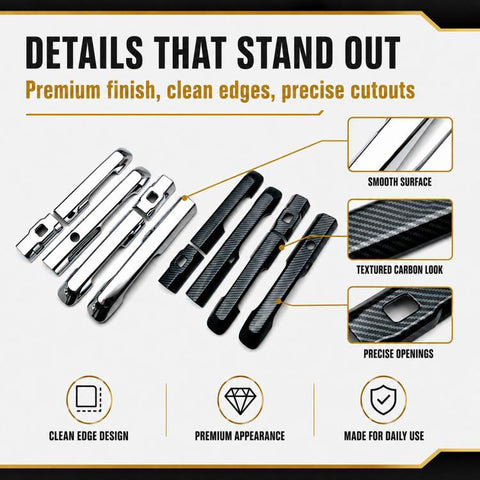 Car Door Handle Decorative Protective Cover for the 2023 Honda STEPWGN SPADA, Electroplated Mirror, Carbon Fiber