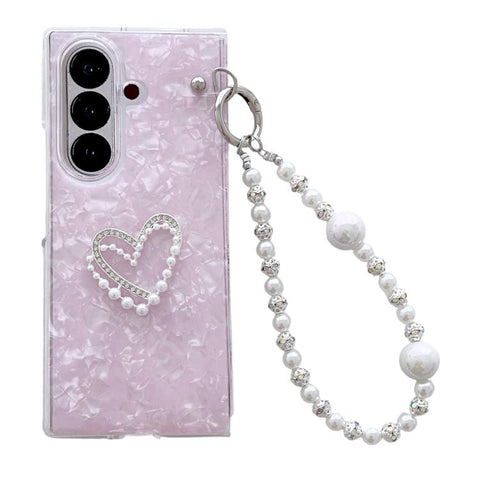 Shell Pattern DIY Phone Case with Love Bracelet, For Galaxy Z Fold8 Ultra 5G