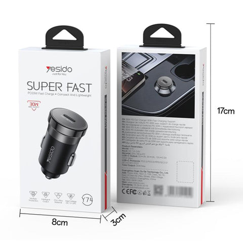 Yesido Y74 PD30W Single USB-C / Type-C Mini Car Charger, Y74