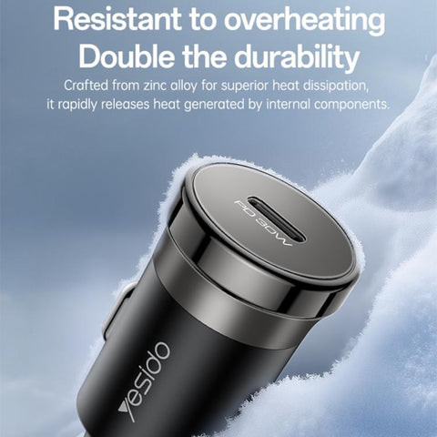 Yesido Y74 PD30W Single USB-C / Type-C Mini Car Charger, Y74