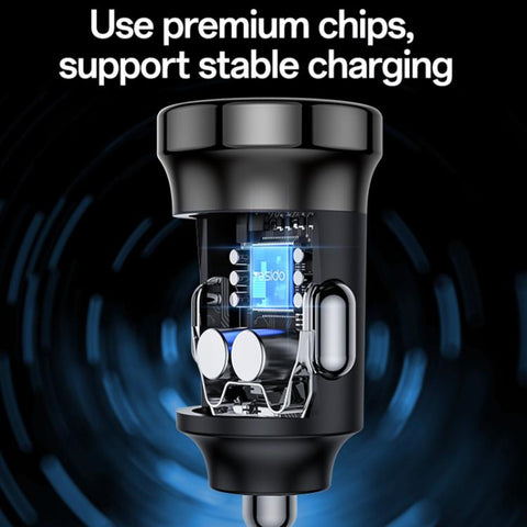 Yesido Y72 30W USB-A Type-C Dual Ports Car Charger with Type-C to Type-C Cable, Y72