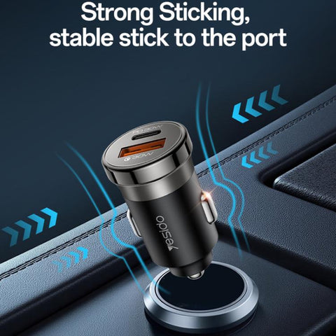 Yesido Y72 30W USB-A Type-C Dual Ports Car Charger with Type-C to Type-C Cable, Y72