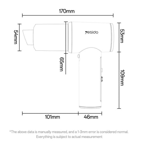 Yesido VC15 3-in-1 Cordless Vacuum Cleaner Dual-Use for Car & Home, VC15