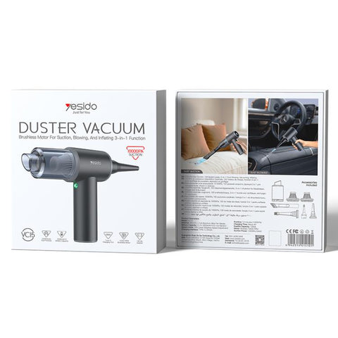Yesido VC15 3-in-1 Cordless Vacuum Cleaner Dual-Use for Car & Home, VC15
