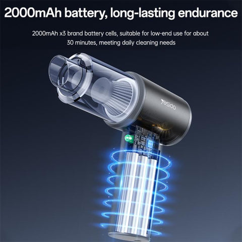 Yesido VC15 3-in-1 Cordless Vacuum Cleaner Dual-Use for Car & Home, VC15