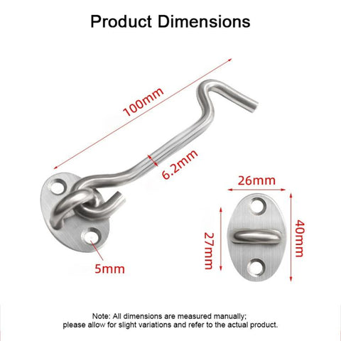 Stainless Steel Door Window Hook and Eye Catch Window Positioning Hardware Parts, 3 inch, 4 inch, 6 inch, 8 inch, 10 inch, 12 inch, 14 inch, 16 inch