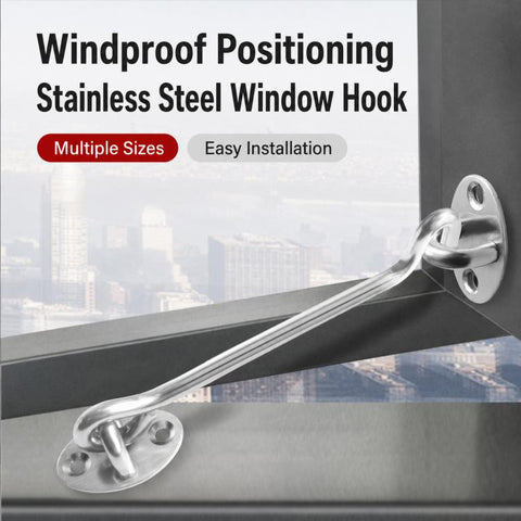 Stainless Steel Door Window Hook and Eye Catch Window Positioning Hardware Parts, 3 inch, 4 inch, 6 inch, 8 inch, 10 inch, 12 inch, 14 inch, 16 inch