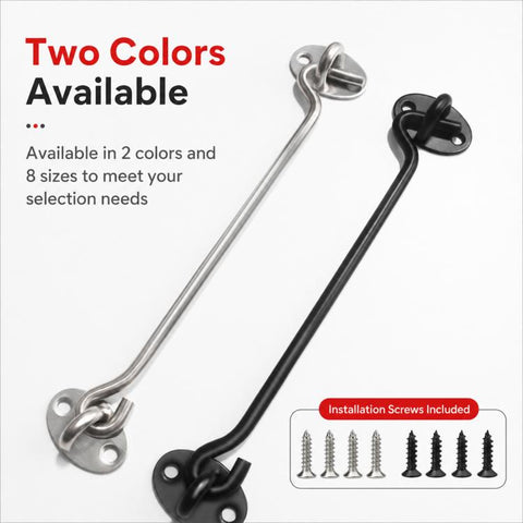 Stainless Steel Door Window Hook and Eye Catch Window Positioning Hardware Parts, 3 inch, 4 inch, 6 inch, 8 inch, 10 inch, 12 inch, 14 inch, 16 inch