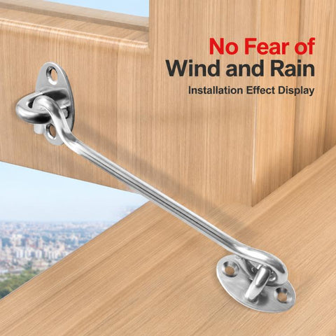 Stainless Steel Door Window Hook and Eye Catch Window Positioning Hardware Parts, 3 inch, 4 inch, 6 inch, 8 inch, 10 inch, 12 inch, 14 inch, 16 inch