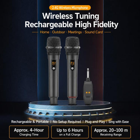 G109 1 to 2 Anti-Feedback 2.4G Wireless Handheld Microphone