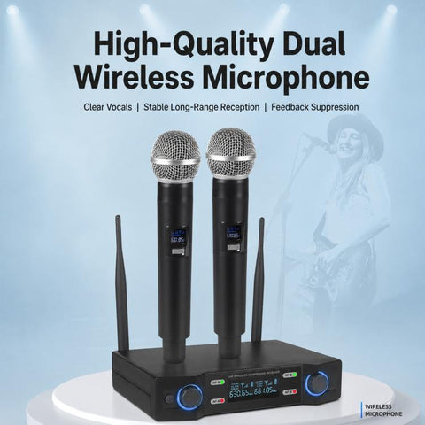 V8 1 to 2 VHF Wireless Handheld Microphone