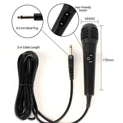 YS-102 Integrated Wired Dynamic Microphone, 6.35mm