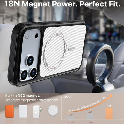 Carbon Fiber Texture Vegan Leather Magnetic Phone Case, For iPhone 16 Pro, For iPhone 16, For iPhone 15 Pro Max, For iPhone 15 Pro, For iPhone 15, For iPhone 14 / 13, For iPhone 14 Pro, For iPhone 14 Pro Max