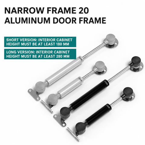 Cabinet Gas Strut Lift Support Aluminum Frame and Wooden Door Hydraulic Gas Spring Stay, 1.8M Short Style, 2.7M Long Style