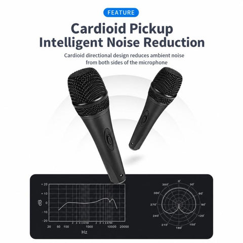 YS-228 Separate Wired Anti-Feedback Metal Microphone, 6.35mm